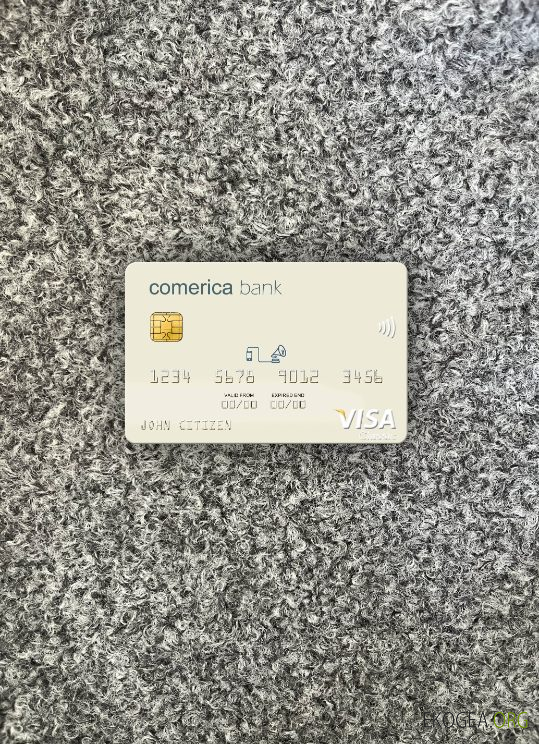 Photolook de la carte visa USA Comerica Bank avant